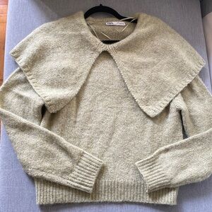 Zara Collar Detail Sweater Women’s in Olive Green